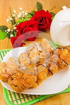 Danish pastry twist on tabletop