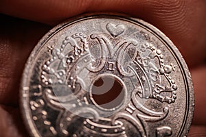 Danish petty cash. Danish money Close-up