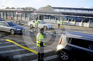 DANISH POLICE AT BORDER CONTROL RODBY