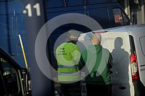 DANISH POLICE AT BORDER CONTROL RODBY