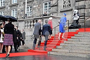 DANISH ROYAL FAMILY ARRIVES AT PARLIAMENT OPENING.