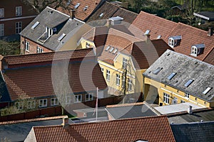 Danish Royal Ribe town seen from above.