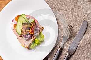 Danish specialties and national dishes, high-quality open sandwich