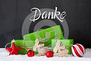 Danke Means Thank You, Green Present, Snow