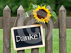 Danke sign on fence