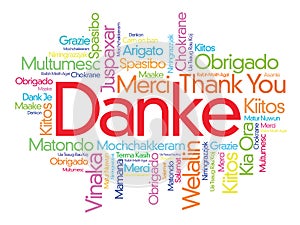 Danke Thank You in German Word Cloud