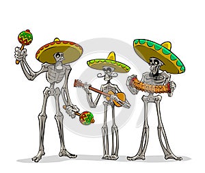 Danse Macabre. Mexican musicians.