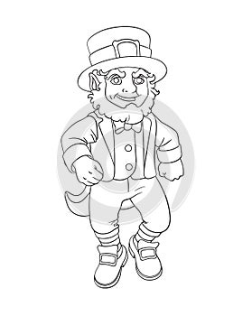 Dansing leprechaun cartoon for St.Patrick`s day.