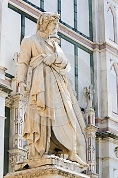 Dante Alighieri in front of Santa Croce, Florence