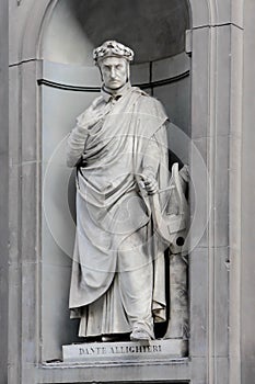 Dante Alighieri in the Niches of the Uffizi Colonnade, Florence. photo