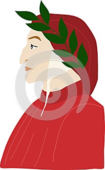 Dante Alighieri poet portrait illustration