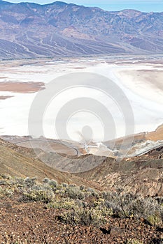 Dante`s View, Devil Golf Course and salt shoreline in Death Vall