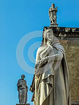 Dante sculpture in Verona, Italy