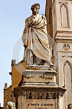 Dante Statue Basilica Santa Croce Florence Italy