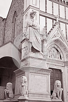 Dante Statue in Florence; Italy photo