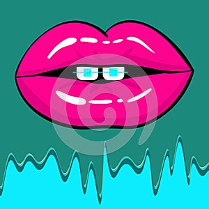 Dantist sexsy lips with braces