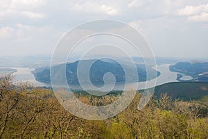 Danube bend in sprint near to Visegrad, Hungary.