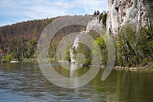 Danube breakthrough from Kelheim to Weltenburg monastery with rocks