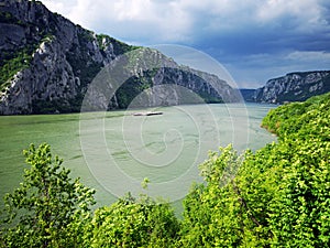 Danube canyon between Serbia and Romania - Kazan Gorge - Cazanele Dunarii.