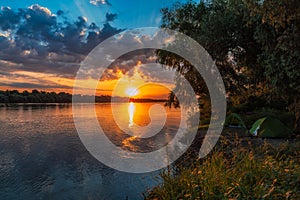 Danube Delta Vegetation and wildlife Sunrise Camping