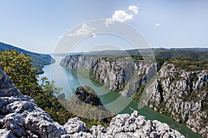 Danube gorge, Danube in Djerdap national park, Serbia photo