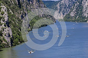 Danube gorge at Djerdap in Serbia photo