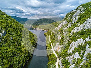 Danube Gorges neear Iron Gates Romania - Serbia