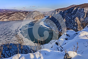 Danube Gorges in winter, Romania