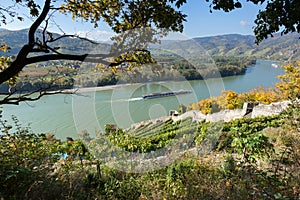 Danube with passenger ship; Austria