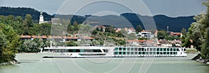 Danube River Boat And Emmersdorf an der Donau Town