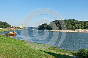 Danube river in Calarasi city, Romania. Borcea river arm