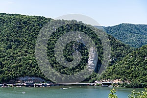 The Danube river and Decebal`s head