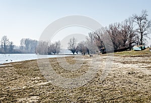 Danube river delta in winter