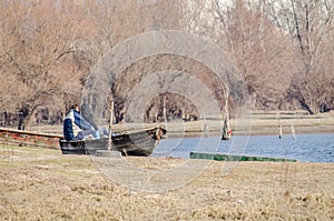 Danube river delta in winter