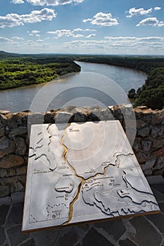 Danube river from Devin castle direction to Vienna