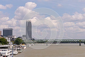 The Danube river flowing through Bratislava, the second largest river in Europe