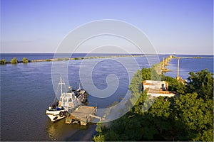 Danube river flows into Black Sea photo