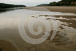 The Danube River has dried up, a river arm from the city of Ruse. The bottom of the Danube River