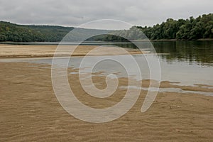 The Danube River has dried up, a river arm from the city of Ruse. The bottom of the Danube River