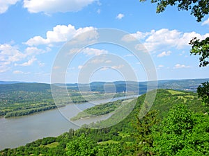 Danube river, panorama, top view