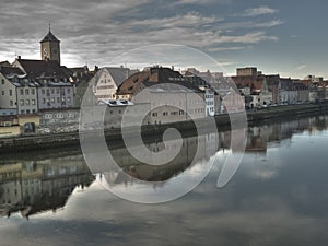 Danube river in Regensburg