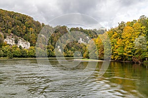 Danube valley at Danube breakthrough near Kelheim, Bavaria, Germany