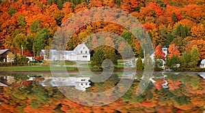 Danville Vermont church from Joes pond photo