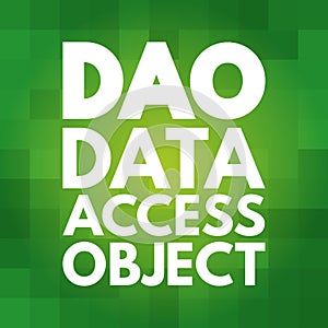 DAO - Data Access Object acronym, technology concept background