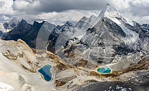 Daocheng yading scenic spot(inagi aden),in Sichuan,China National Nature Reserve,whit Blue lake, snow mountain valley