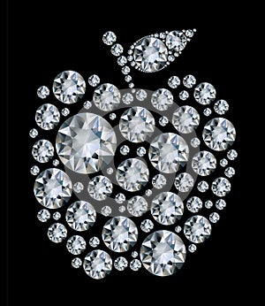 Dapple Diamond apple on black background
