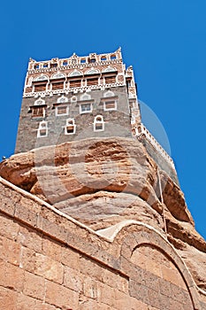 Dar al-Hajar, Dar al Hajar, the Rock Palace, royal palace, decorated windows, iconic symbol of Yemen