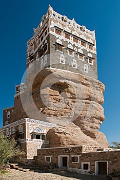 Dar al hajar palace in wadi dhahr yemen photo