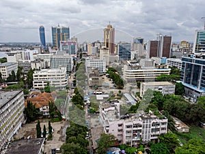 Dar es salaam aerial city scape Living Houses in Central District, Tanzania photo