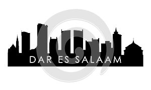 Dar es Salaam skyline silhouette.